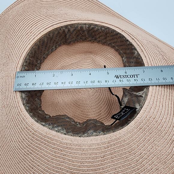 August Hat Company Wide Brim Floppy Hat Woven Floral Tie Detail Beach Tropical - Picture 14 of 16